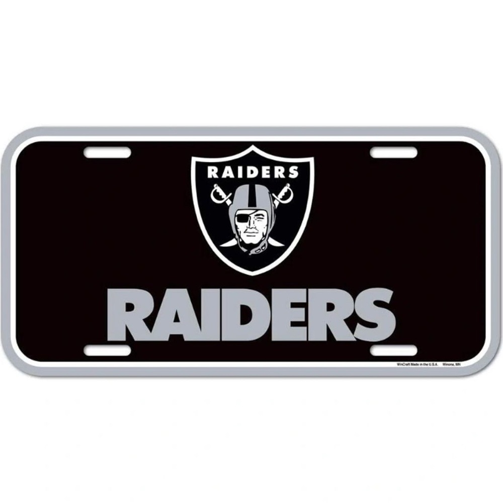 Raiders License Plate, Team Color,